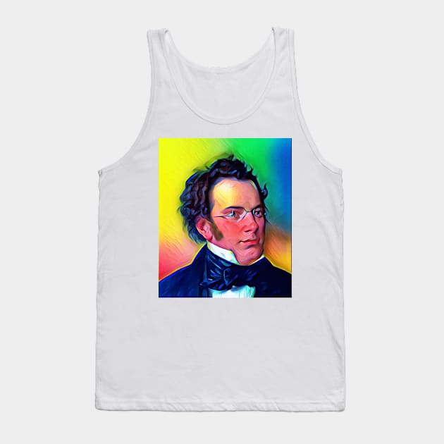 Franz Schubert Colourful Portrait | Franz Schubert Artwork 6 Tank Top by JustLit